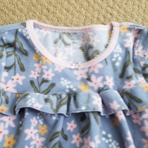 **EUC** Carter’s Girls Floral Print Pajama Set Size 5 - Picture 3 of 9